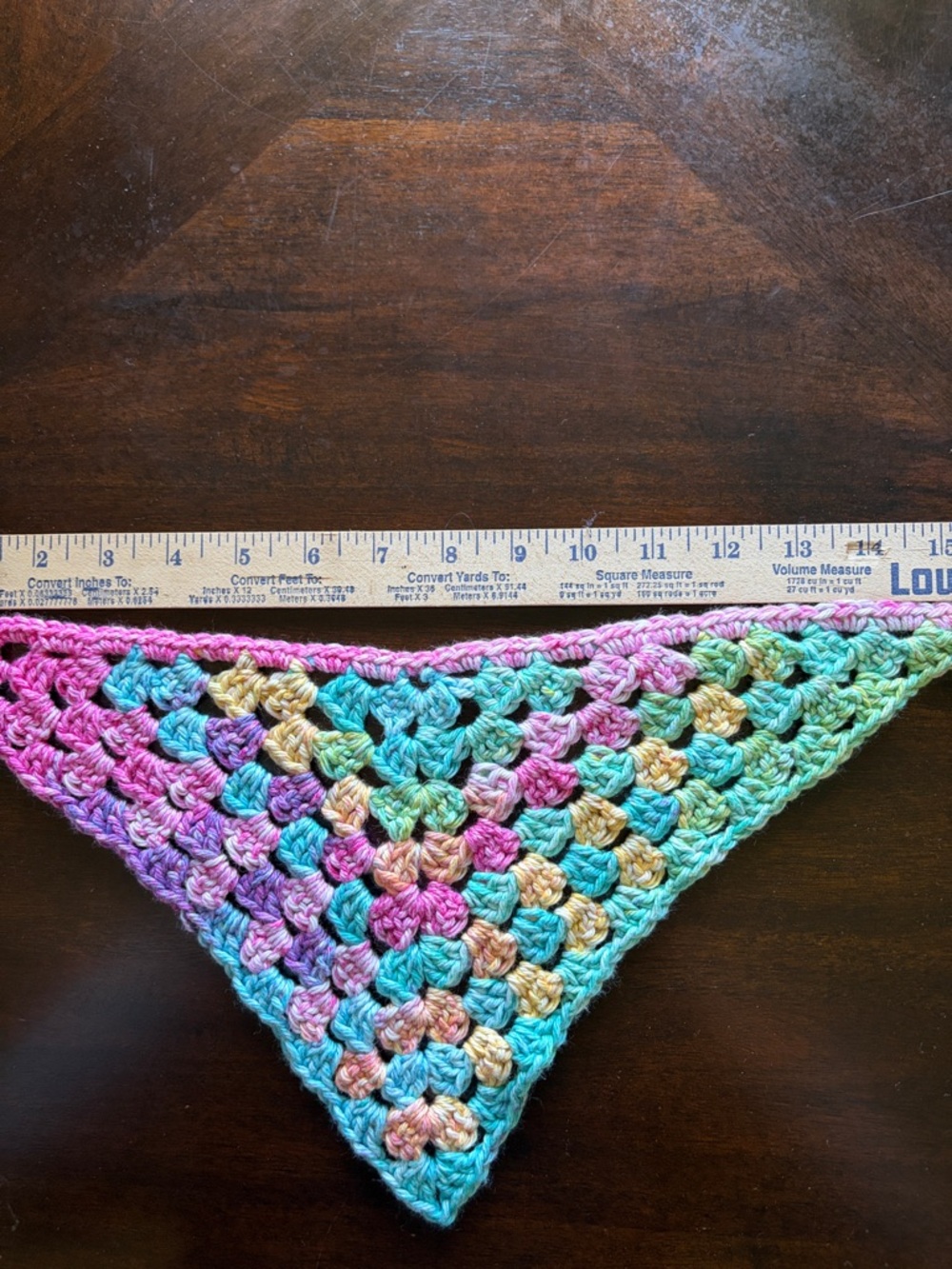 Handmade Pastel Crochet Triangle Hair Scarf - Picture 2 of 5